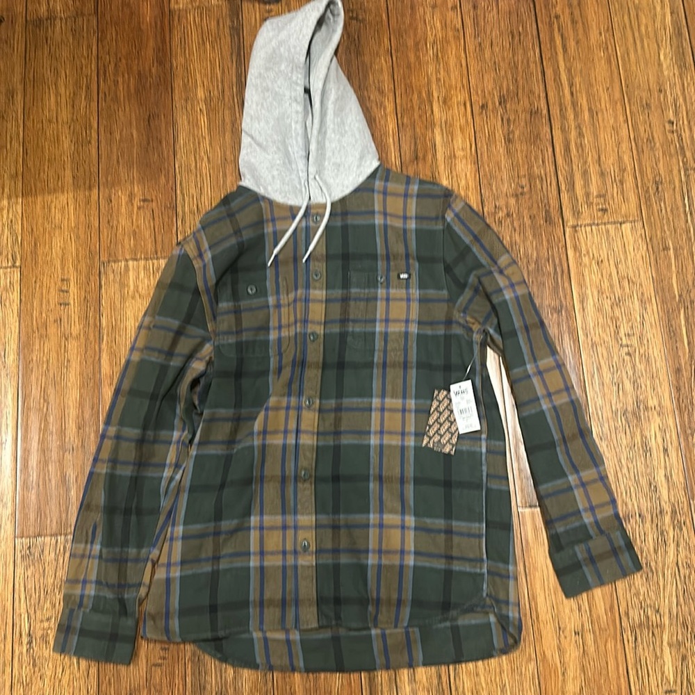 Vans new with tags button down hooded shirt